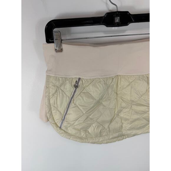 Lululemon Hot Cheeks Puffer Skirt Goose Down Size 6 Quilted Insulated Ivory - Picture 6 of 8